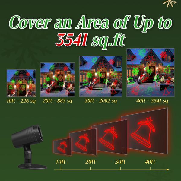 Imagem de Luzes de projetor de Natal POGGKT Rotating Red Green Laser