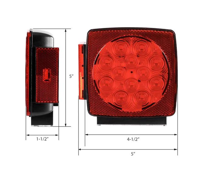 Imagem de Luzes de reboque MAXXHAUL 50343 12V LED submersíveis com 80 cm de largura