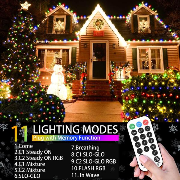 Imagem de Luzes de rede de Natal MIQIA Color Change 200 LED 3x2m com Remo