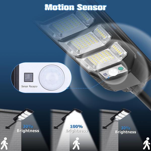 Imagem de Luzes de rua solares PLMMY 6500K à prova d'água com sensor de movimento