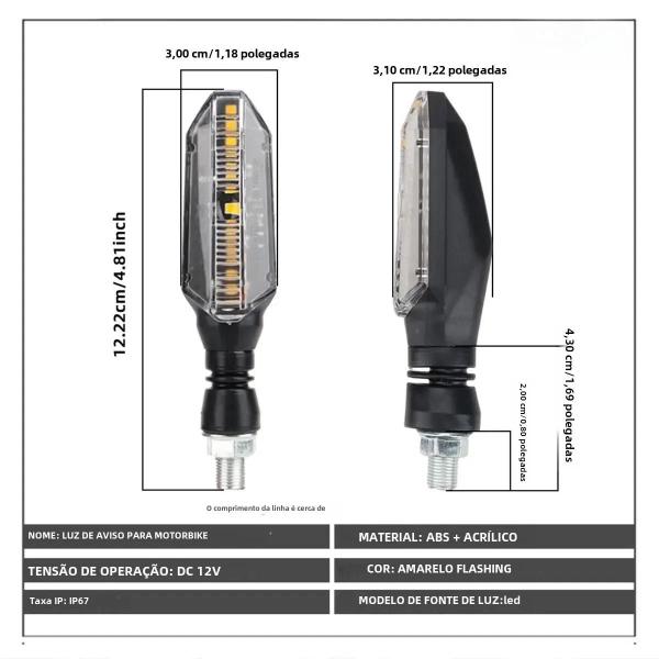 Imagem de Luzes de Sinalização de Motocicleta LED Amarelas (2 Peças) - Pisca Fluindo para Honda e Yamaha