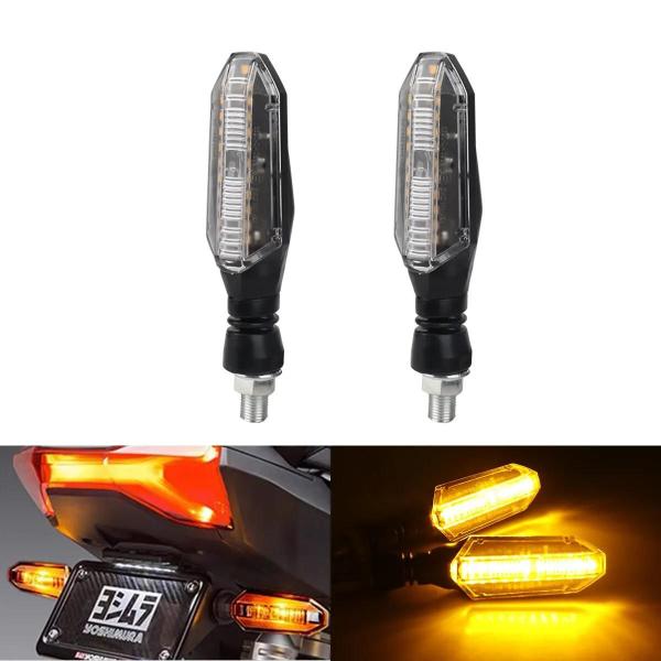 Imagem de Luzes de Sinalização de Motocicleta LED Amarelas (2 Peças) - Pisca Fluindo para Honda e Yamaha