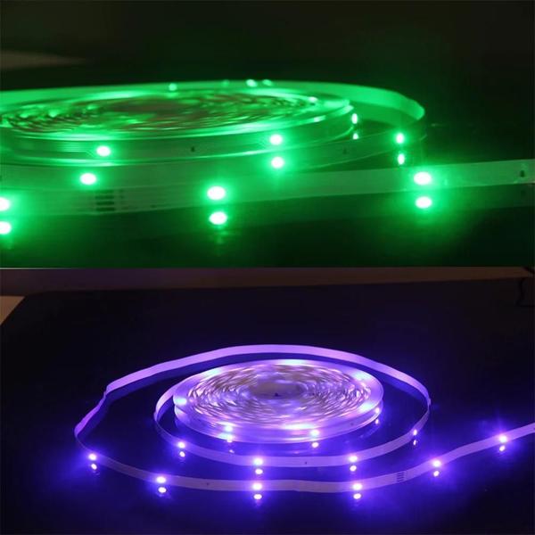 Imagem de Luzes de Tira LED RGB 5m com Controle Remoto 24 Teclas - 16 LEDs/m