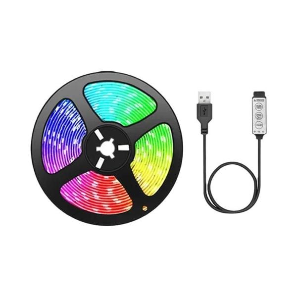 Imagem de Luzes de Tira LED USB 5V com Controle de 3 Teclas - Backlight para TV e Decoração de Festa