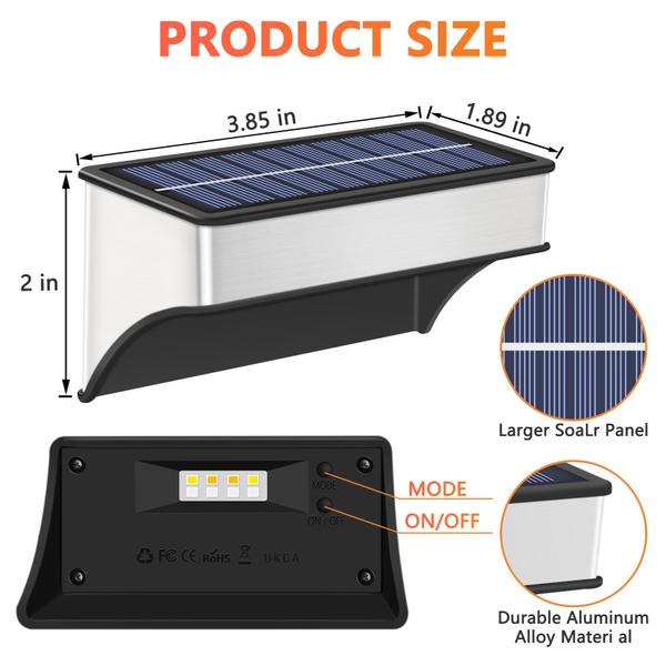 Imagem de Luzes de vedação solares SenluKit Waterproof, pacote com 8 LED de 60 lm