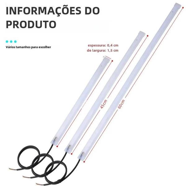 Imagem de Luzes Diurnas de LED para Carro - Brancas e Amarelas, Flexíveis, à Prova D'Água - 12V