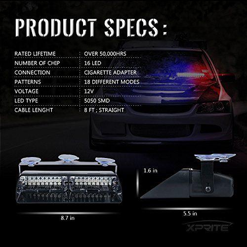 Luzes Estroboscópicas Xprite 16 LEDs Alta Intensidade Interior Caminhão - Branco/Amarelo Imagem de Luzes Estroboscópicas Xprite 16 LEDs Alta Intensidade Interior Caminhão - Branco/Amarelo