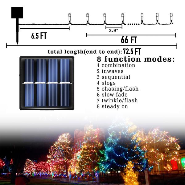 Imagem de Luzes externas de corda solar de Natal Dazzle Bright 400LED