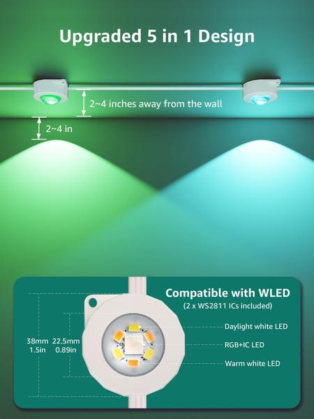 Imagem de Luzes externas Lepro E1 AI 50 pés Smart RGB+IC Luzes de Natal