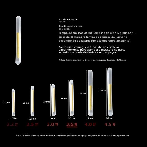 Imagem de Luzes Fluorescentes Firefly - 50/100 Unidades para Pesca Noturna