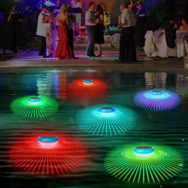 Imagem de Luzes flutuantes de piscina mopfay com energia solar RGB que mudam de cor