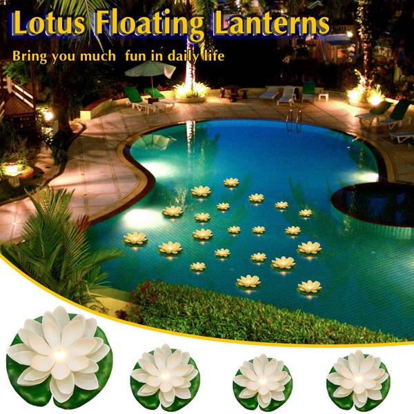 Imagem de Luzes flutuantes Liliful Lotus Flores artificiais realistas