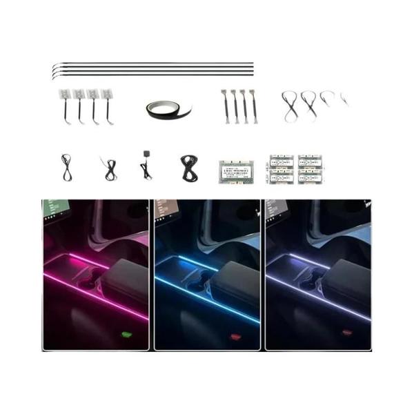 Imagem de Luzes Interiores de Carro RGB com 64 Cores - Tira de LED Universal