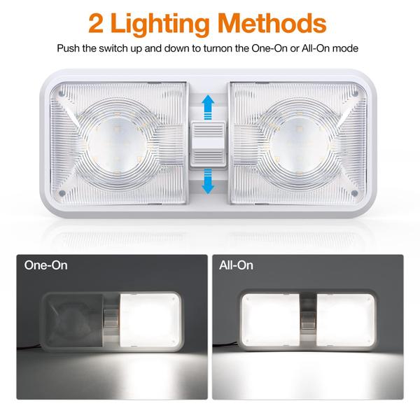 Imagem de Luzes LED Aaleds RV Interior 12V 8W 1000LM branco natural, pacote com 4