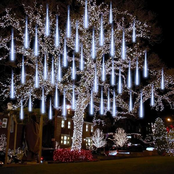 Imagem de Luzes LED para Chuva de Meteoros - 8 Tubos para Decoração de Jardim de Natal