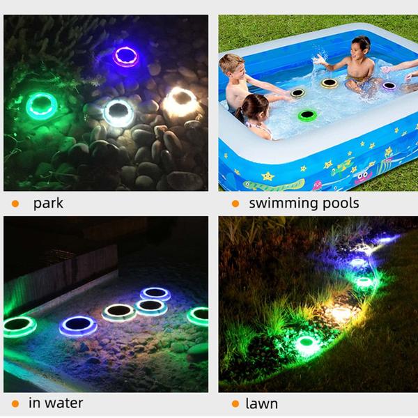 Imagem de Luzes LED solares flutuantes para piscina LILONZON Outdoor IP68, pacote com 2