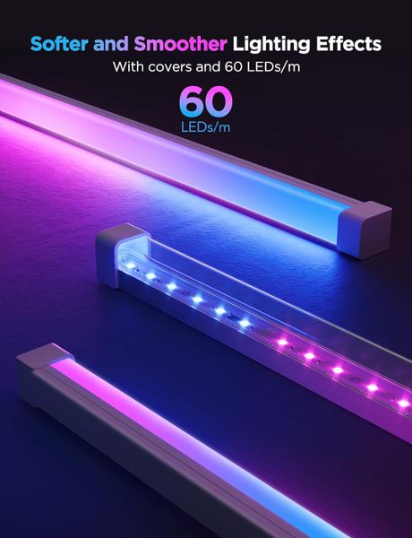 Luzes LED Strip Govee RGBIC de 16,4 pés com capas funcionam com Alexa Imagem de Luzes LED Strip Govee RGBIC de 16,4 pés com capas funcionam com Alexa