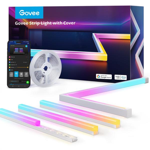 Luzes LED Strip Govee RGBIC de 16,4 pés com capas funcionam com Alexa Imagem de Luzes LED Strip Govee RGBIC de 16,4 pés com capas funcionam com Alexa