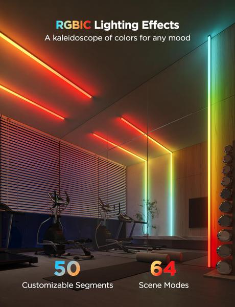 Luzes LED Strip Govee RGBIC de 16,4 pés com capas funcionam com Alexa Imagem de Luzes LED Strip Govee RGBIC de 16,4 pés com capas funcionam com Alexa