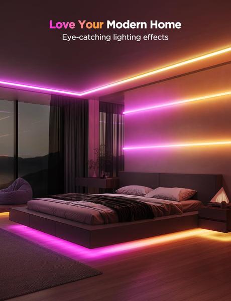 Luzes LED Strip Govee RGBIC de 16,4 pés com capas funcionam com Alexa Imagem de Luzes LED Strip Govee RGBIC de 16,4 pés com capas funcionam com Alexa