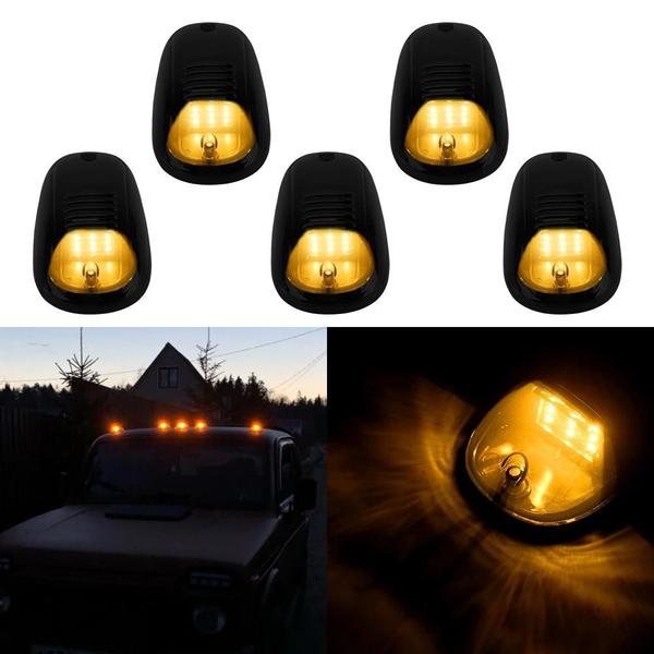 Imagem de Luzes Marcadoras de Teto 9 LED com Lente Fumada - 12V/24V para Caminhão, SUV e Carro