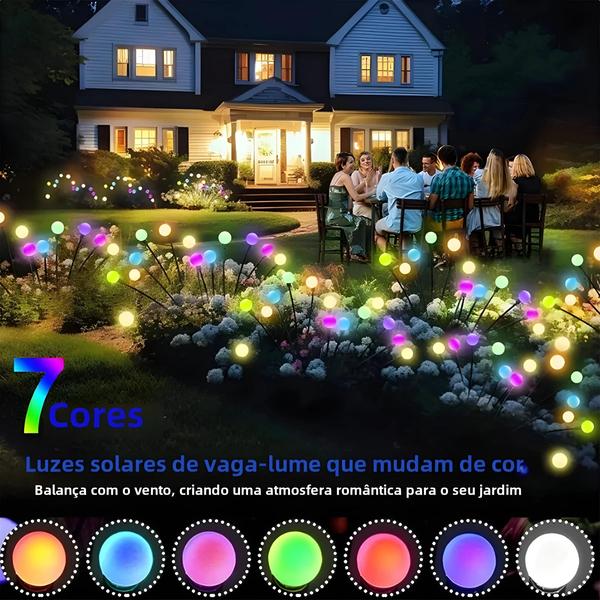 Imagem de Luzes Solares de Jardim LED - 6 a 8 Lâmpadas para Paisagismo Externo (Pacote com 10)