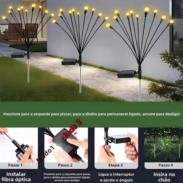 Imagem de Luzes Solares de Jardim LED - 6 a 8 Lâmpadas para Paisagismo Externo (Pacote com 10)