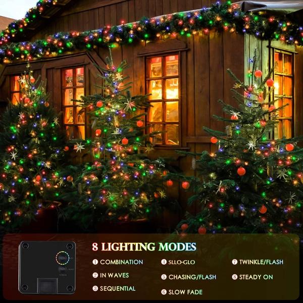 Imagem de Luzes solares de Natal EXF 400LED 132FT, 8 modos, pacote com 4