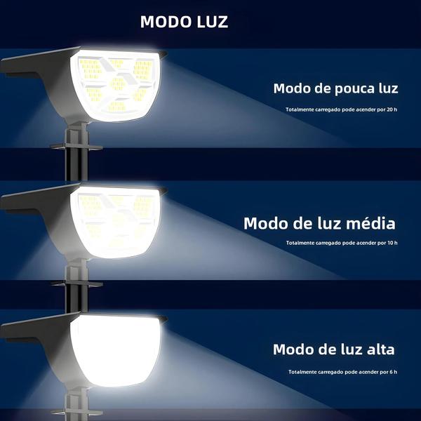 Imagem de Luzes Solares de Paisagem com 72/68 LEDs - IP65 à Prova d'Água - 3 Modos de Iluminação