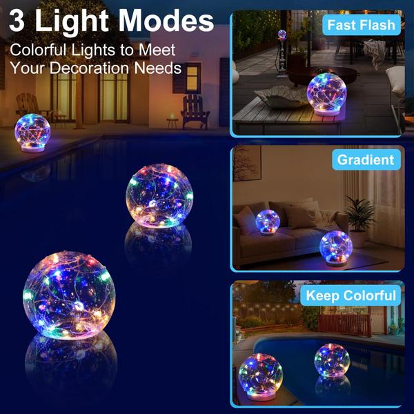 Imagem de Luzes solares flutuantes para piscina FineBud Color Changing IP68