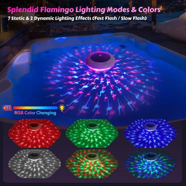 Imagem de Luzes solares flutuantes para piscina Goallim Flamingo RGB 2PCS IP68