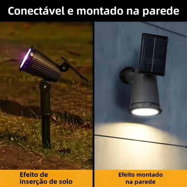 Imagem de Luzes Solares RGB IP65 à Prova d'Água - 9 LEDs com Brilho Ajustável para Jardim