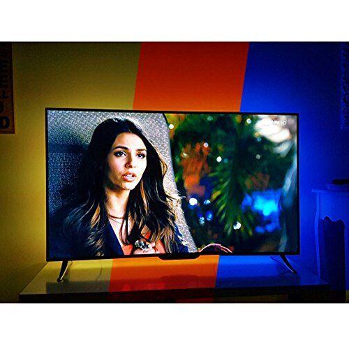 Imagem de Luzes traseiras led de TV Iluminação usb led de tira por 60 65 polegadas atrás do monitor de TV Sony LG Samsung HDTV Game Room Home Movie Theater Luzes, Mudança de Cor RF Tampa remota 4 lados