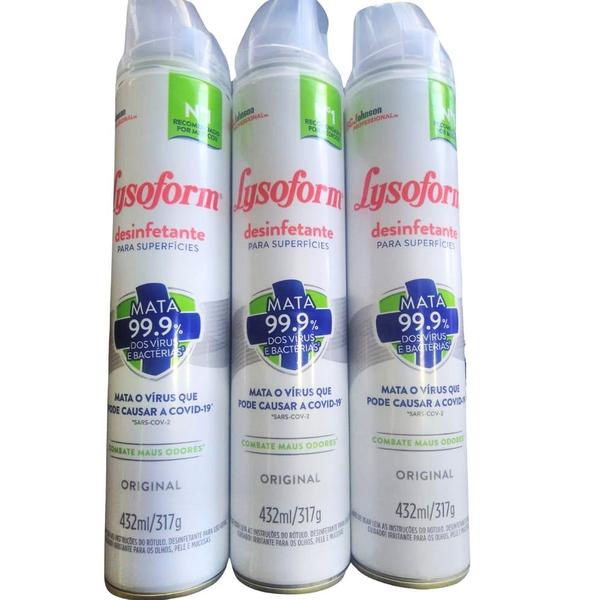 Imagem de Lysoform desinfetante original spray 432 ml - kit 3 peça