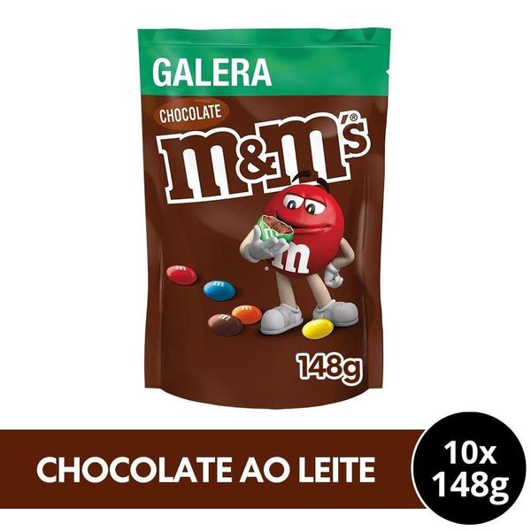 Imagem de M&Ms Chocolate Ao Leite Mars Kit 10 Unidades De 148G