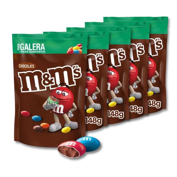 Imagem de M&Ms Chocolate ao Leite Mars Kit 5 unidades de 148g