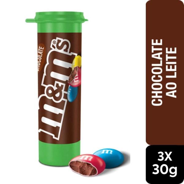 Imagem de M&Ms Chocolate ao Leite Tubo Kit 3 unidades de 30g