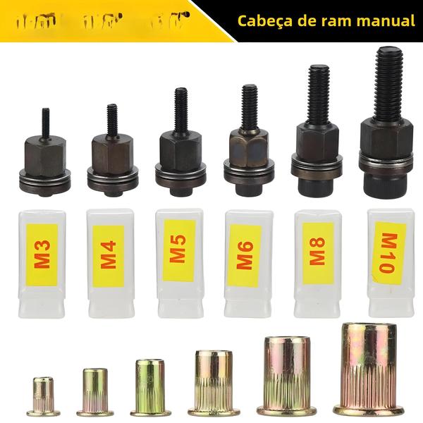 Imagem de M3-m12 Conjunto De Cabeça De Porca De Rebite Manual 21 Peças Ferramenta Rebitadora Manual Para