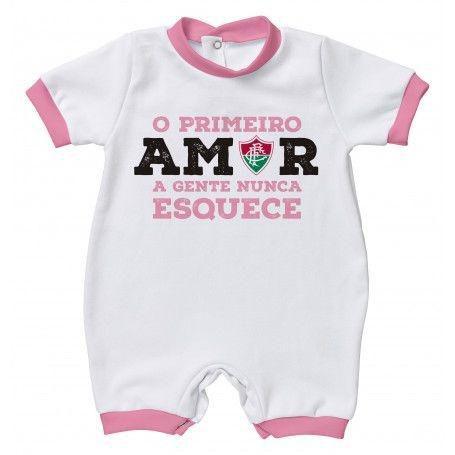 Imagem de Macacão Bebê Fluminense Primeiro Amor Rosa - Torcida Baby