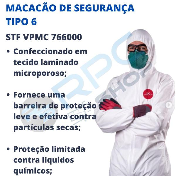 Imagem de Macacão Proteção Epi Kit Ca Uniforme Segurança Óculos Luva Uniforme Descartável Microporoso Laminado