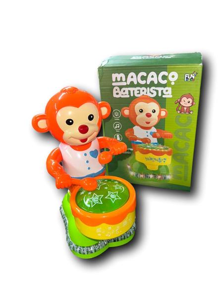 Imagem de Macaco Baterista Colorido Com Sons