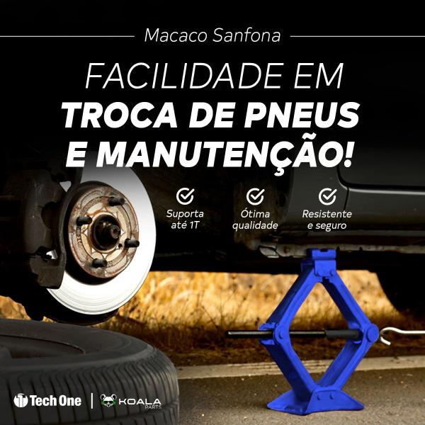 Imagem de Macaco Sanfona Carro Universal Reforçado 1 Tonelada TechOne