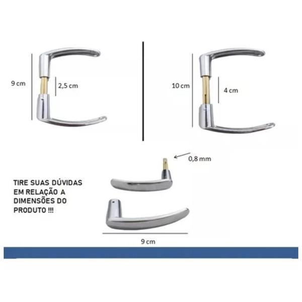 Imagem de Maçaneta Alavanca P/ Porta - Cromada 86617 Aliança