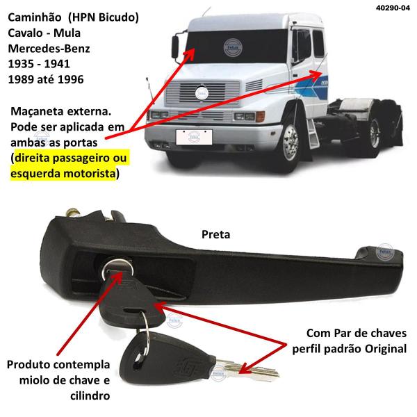 Imagem de Maçaneta Externa Mercedes HPN 1621 1214 1935 (89-96) Nylon