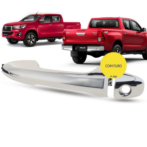 Imagem de Macaneta Externa Porta Dianteira Traseira Cromada Toyota Hilux SW4 2016 2017 2018 2019 2020 2021 2022