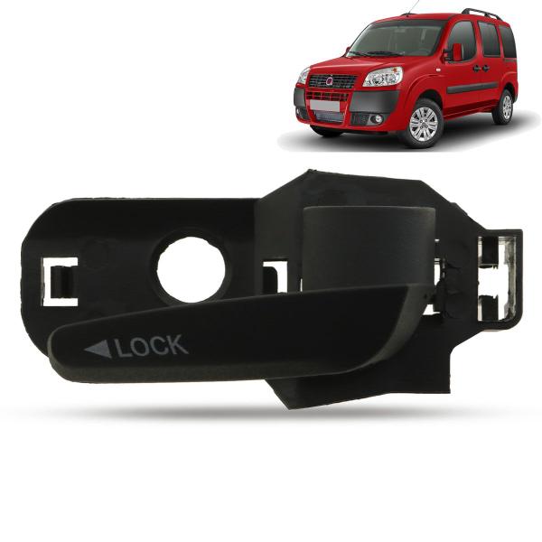 Imagem de Maçaneta Interna da Porta Dianteira Preto Fiat Doblo 2010 2011 2012 2013 2014 2015 2016