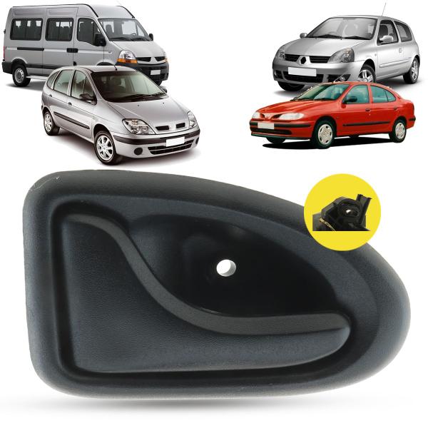 Imagem de Maçaneta Interna da Porta Dianteira Traseira Encaixe Haste Renault Clio Master Megane Scenic Hatch Sedan Symbol