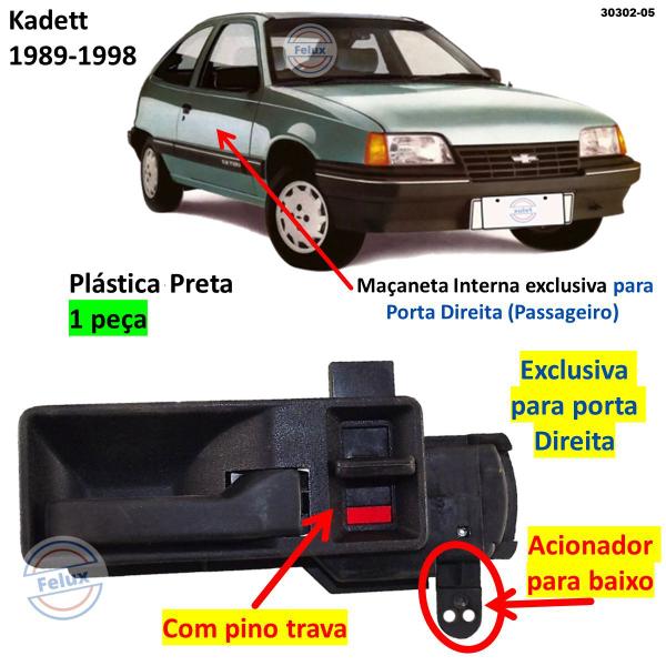 Imagem de Maçaneta Interna Direita Kadett 1989-1998 com pino trava