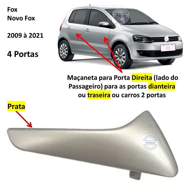 Imagem de Maçaneta Interna Fox 2009-2021 Direita Prata