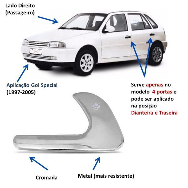 Imagem de Maçaneta Interna Gol Special 97-05 Direita Cromada (Metal)